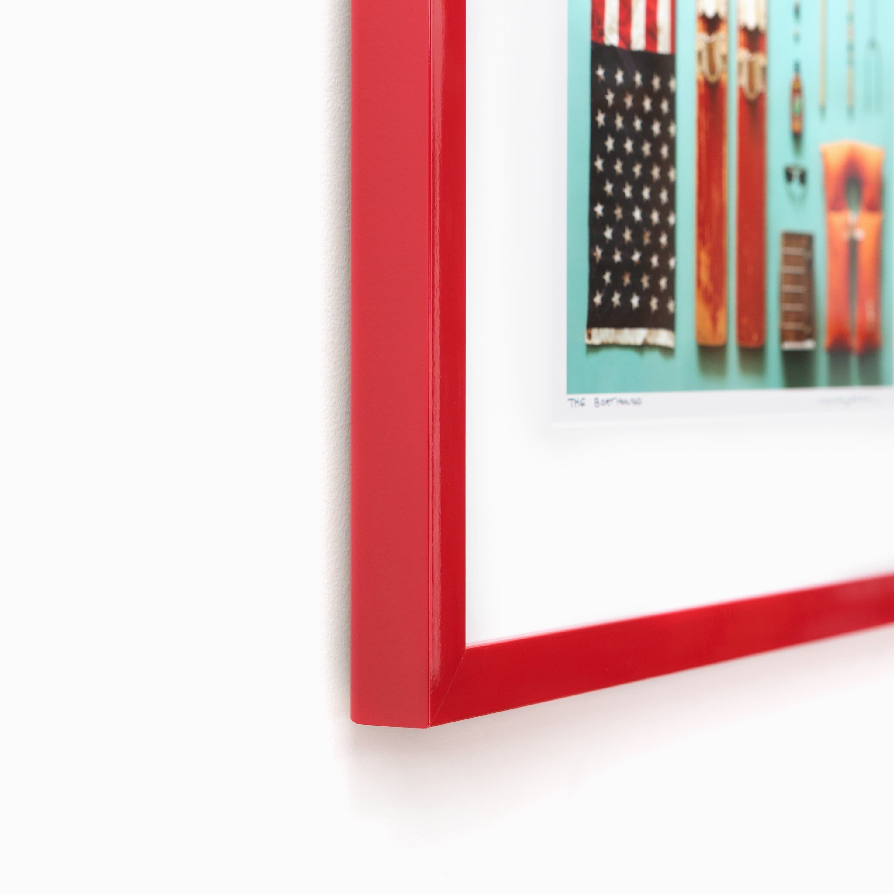 CustomPictureFrames.com 48x10 Frame Red Real Wood Picture Frame Width 1.75  inches